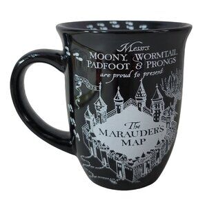 Harry Potter Hogwarts Marauder's Map Mug Black 16oz Footprints Proud To Present